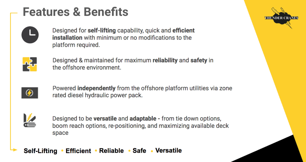 Features and benefits of Thunder Crane modular systems with reliability and efficiency highlights