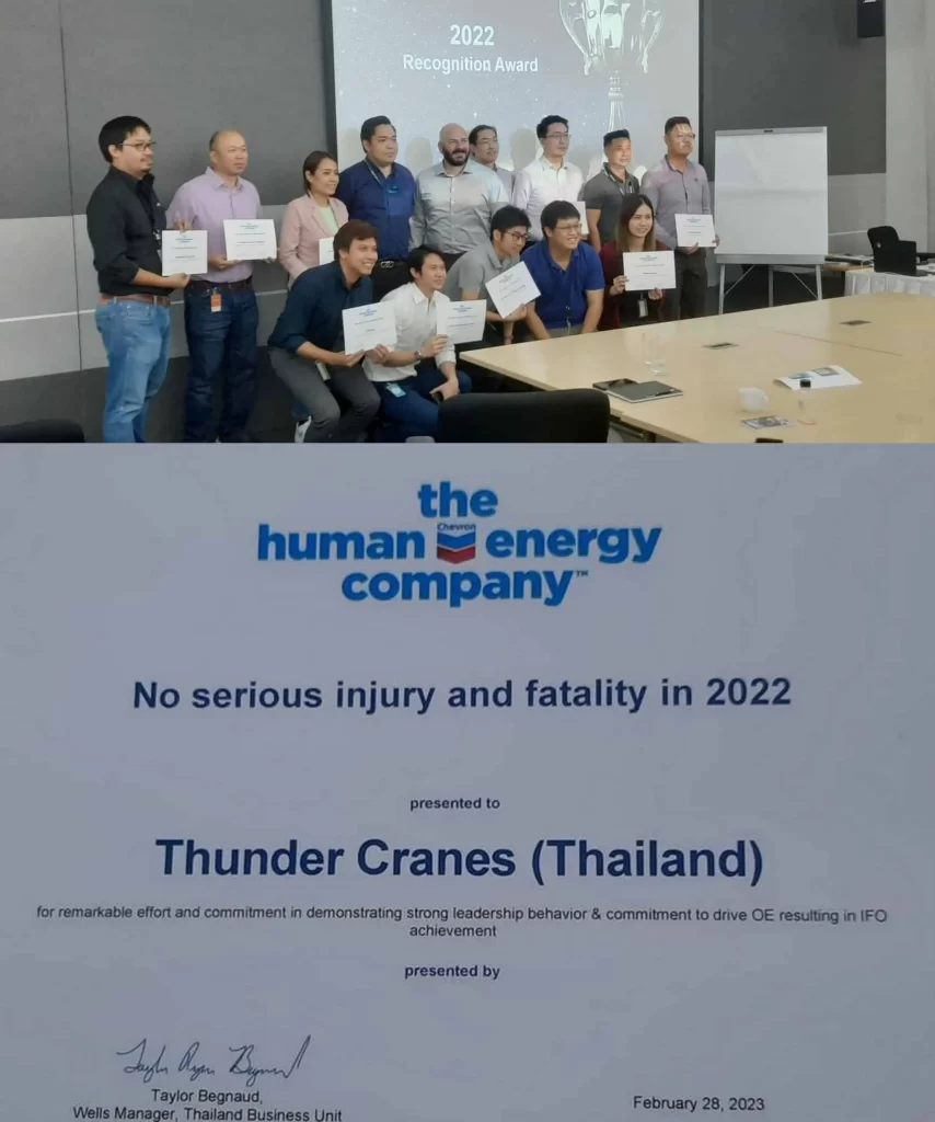 Thunder Cranes HSE Recognition from Chevron