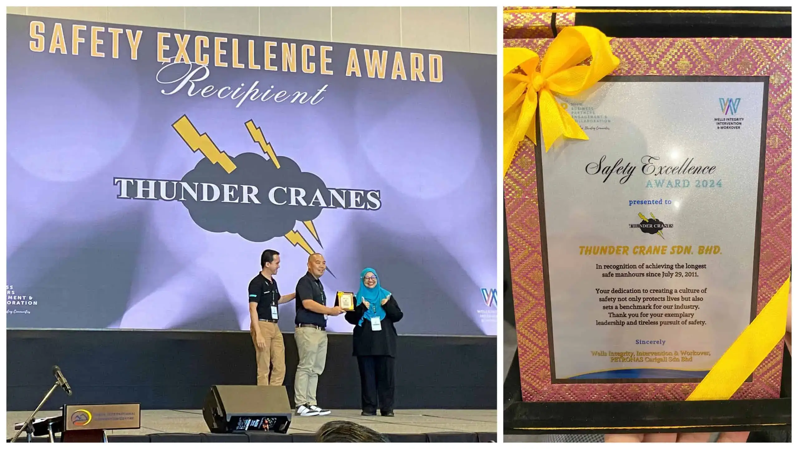 Thunder Cranes Safety Excellence Award